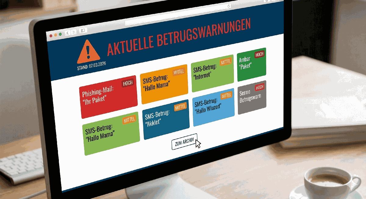 Übersicht zu aktuellen Betrugswarnungen