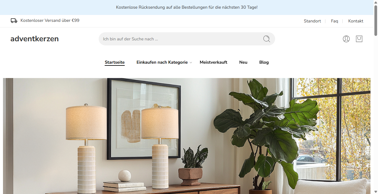 Screenshot von adventkerzen.de