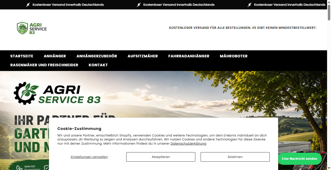 Screenshot von agri-service83.com