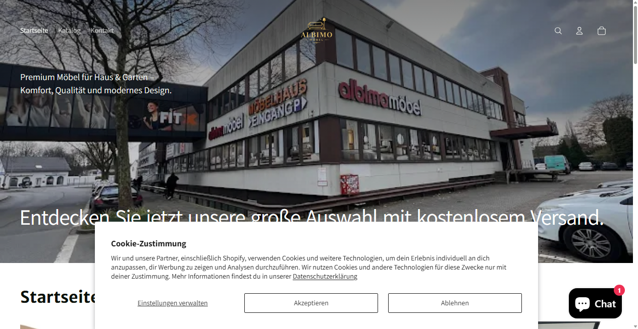 Screenshot von albimo.shop