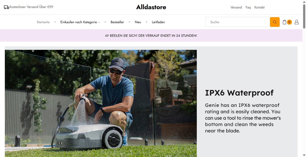Screenshot von alldastore.de