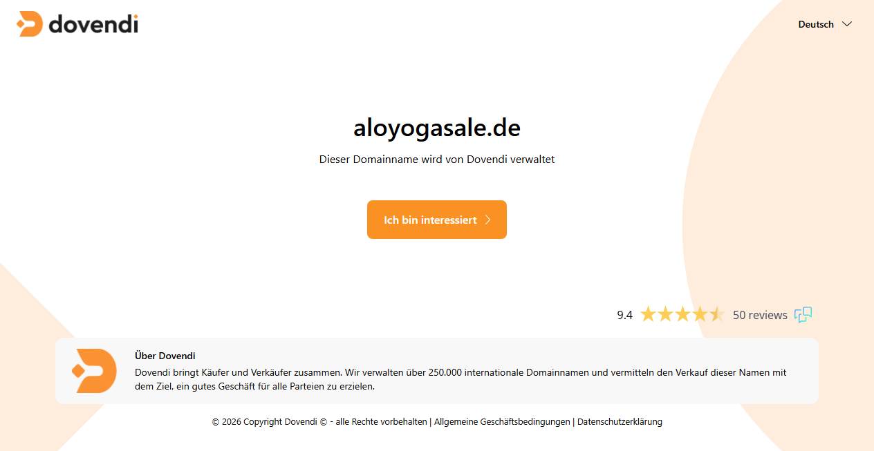 Screenshot von aloyogasale.de