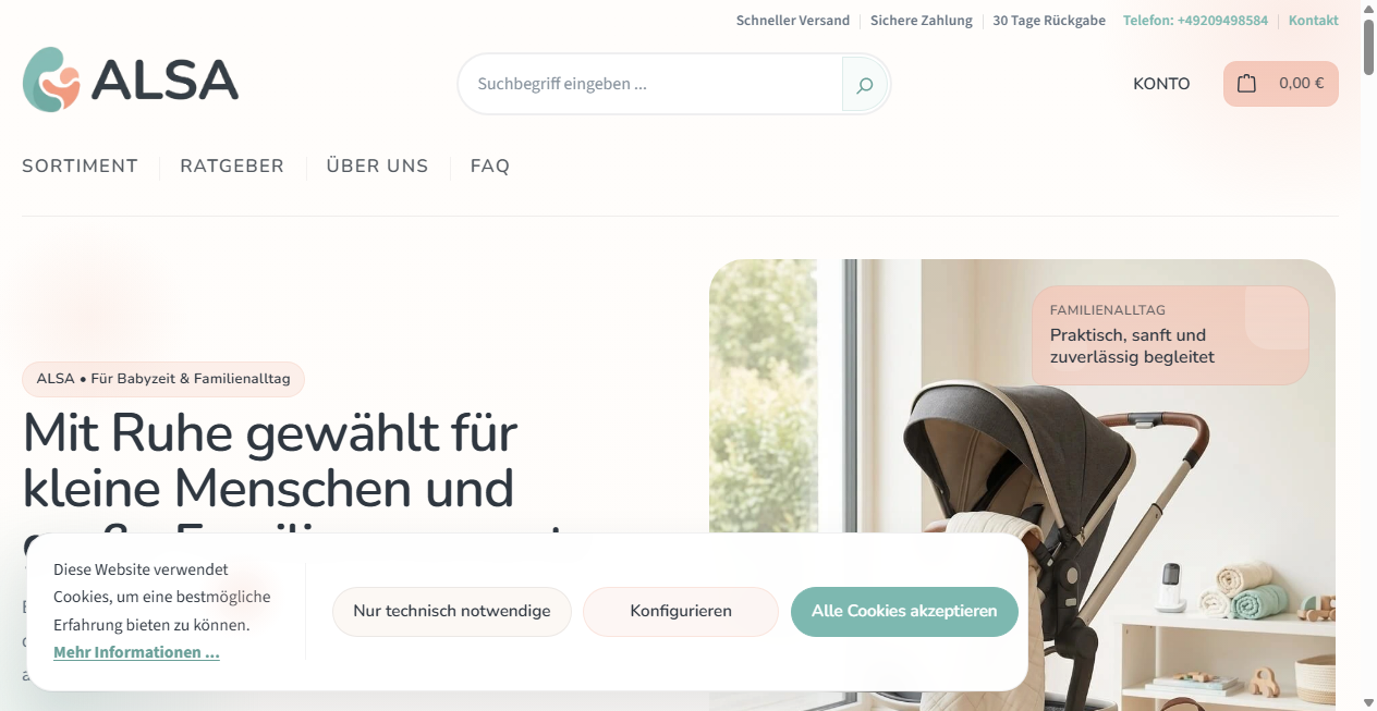 Screenshot von alsa-shop.de