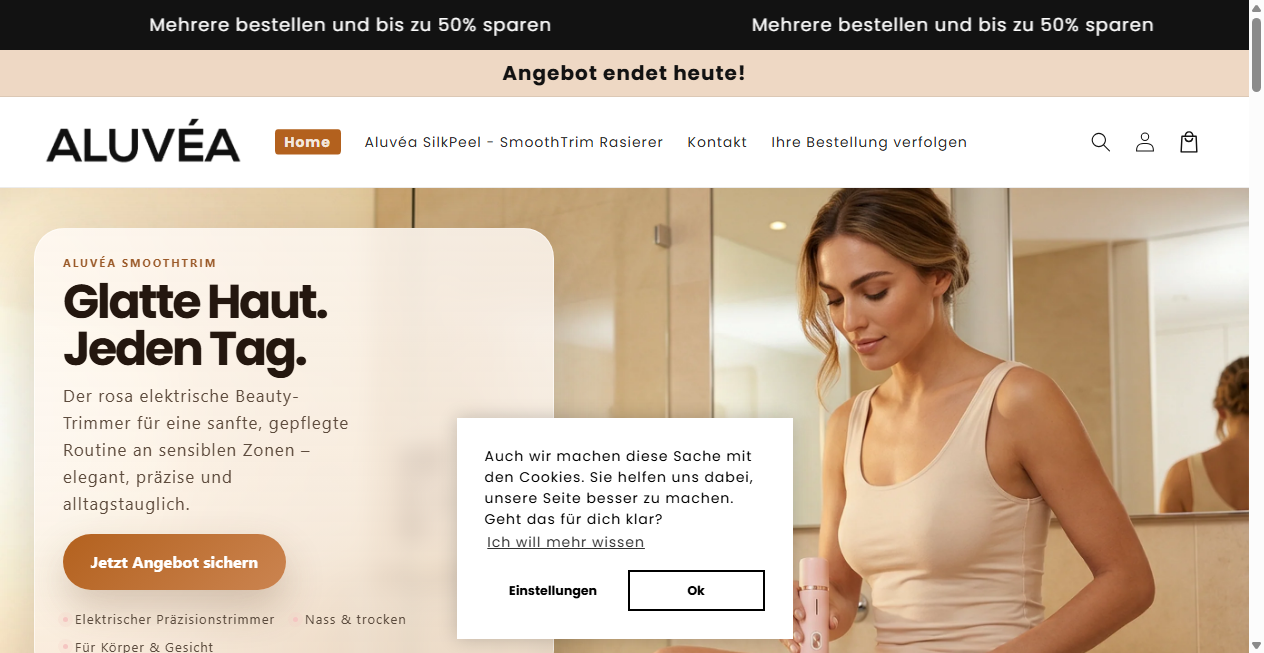 Screenshot von aluvea.de