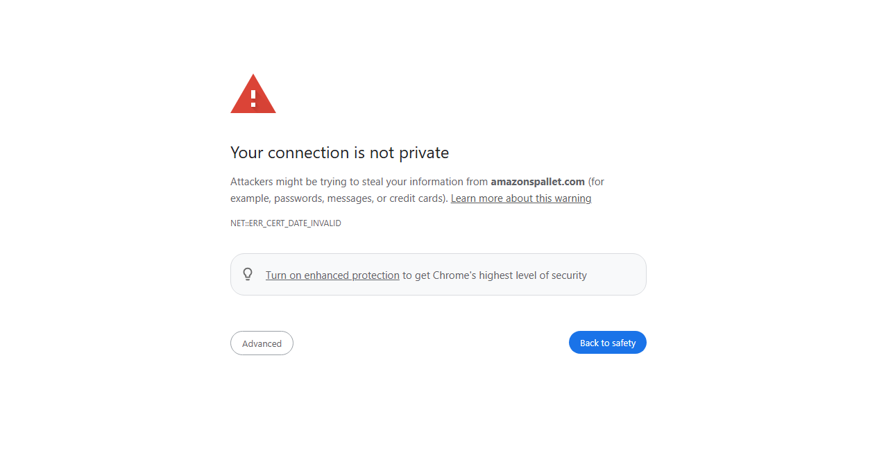 Screenshot von amazonspallet.com