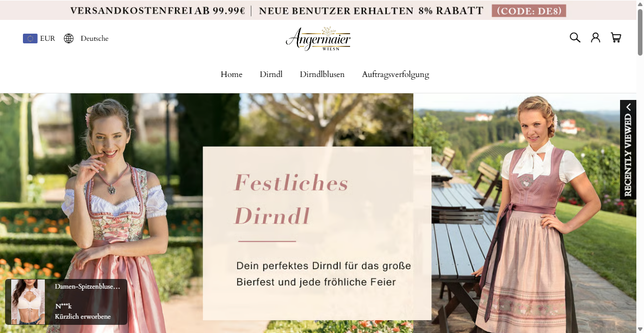 Screenshot von angermaierwiesn.de