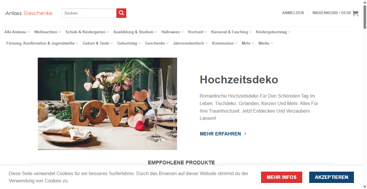 Screenshot von anlassgeschenke.com