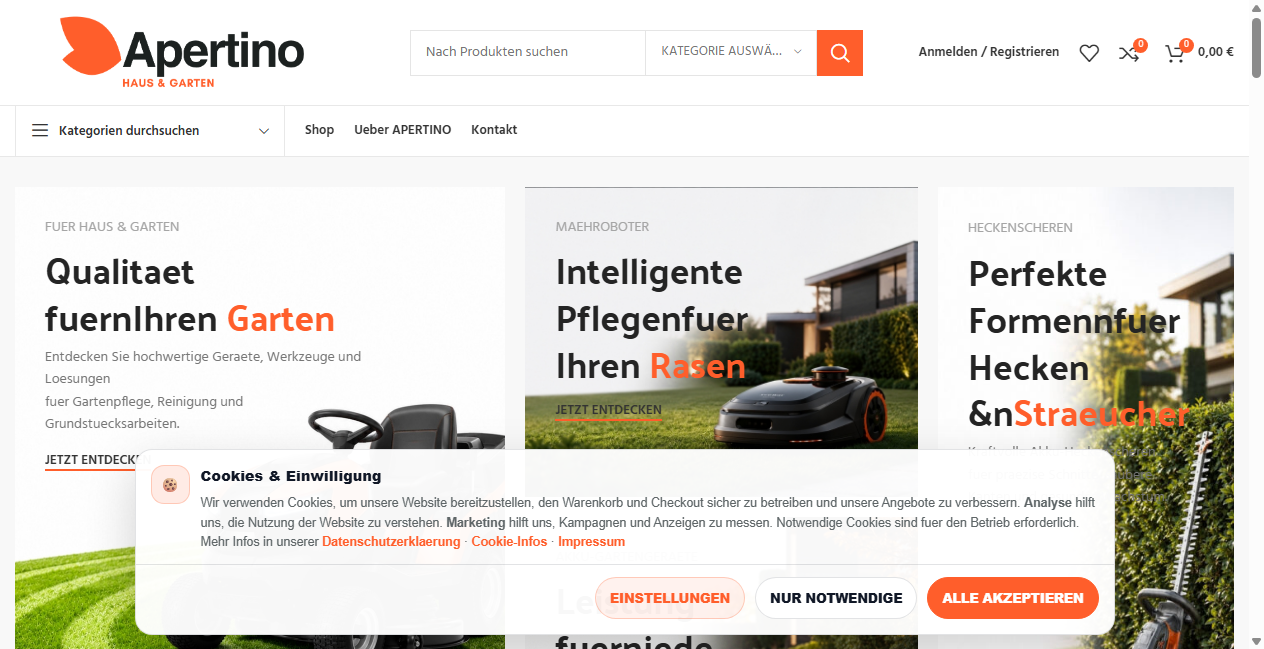 Screenshot von apertino-shop.de
