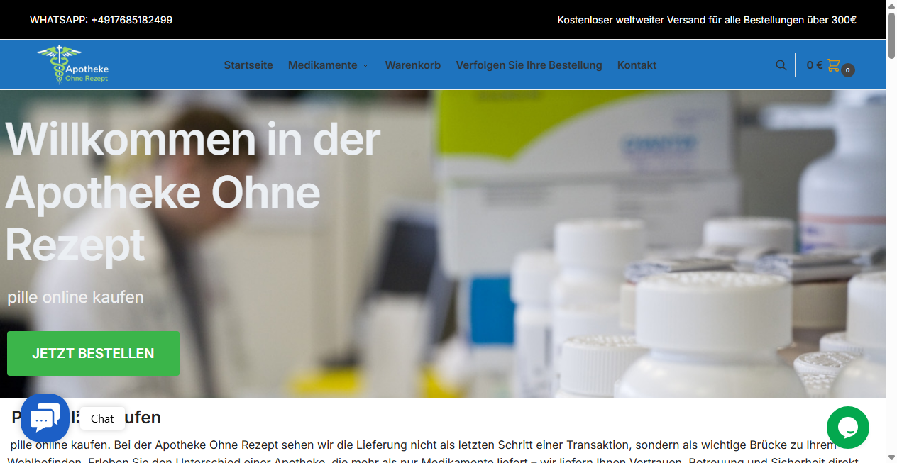 Screenshot von apothekeohnerezept.de