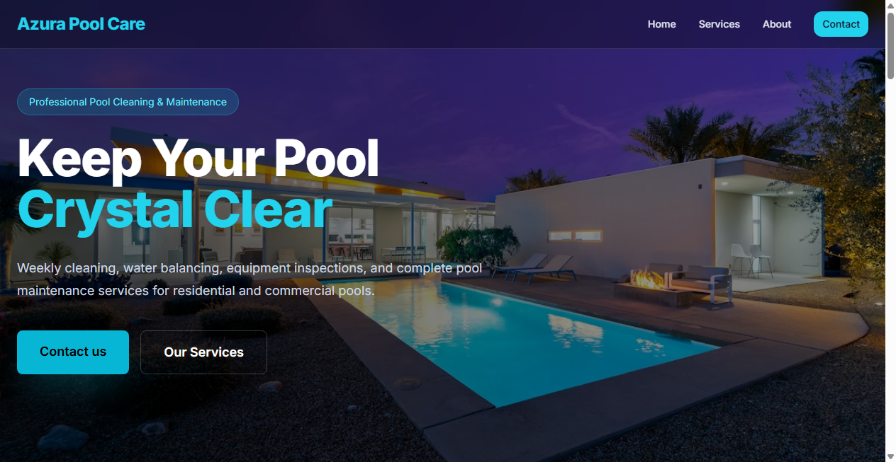Screenshot von azurapoolcare.com