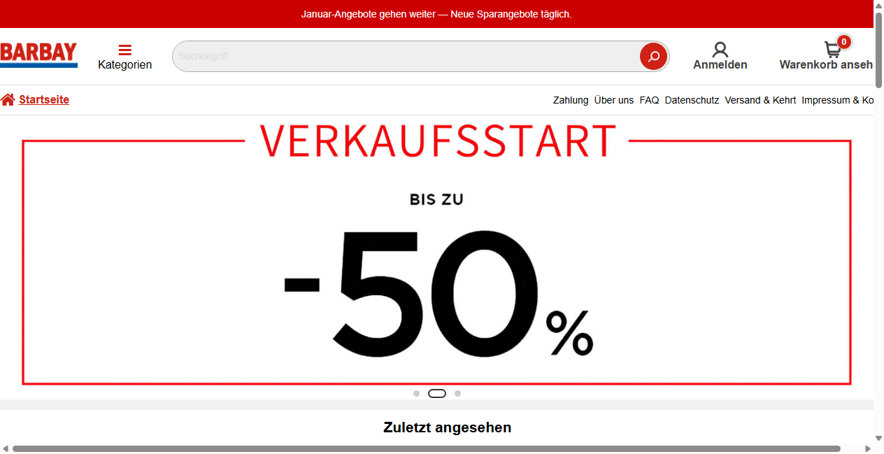 Screenshot von bargainbayou.com