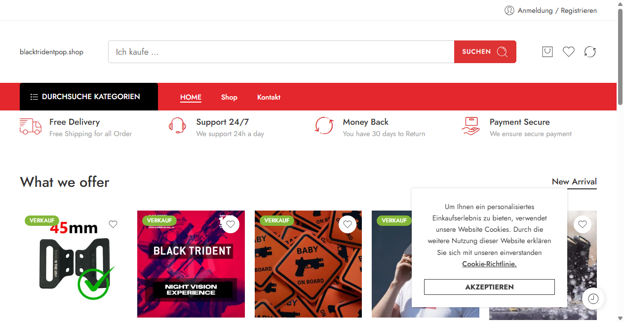 Fake Shop Warnung: blacktridentpop.shop (2026)