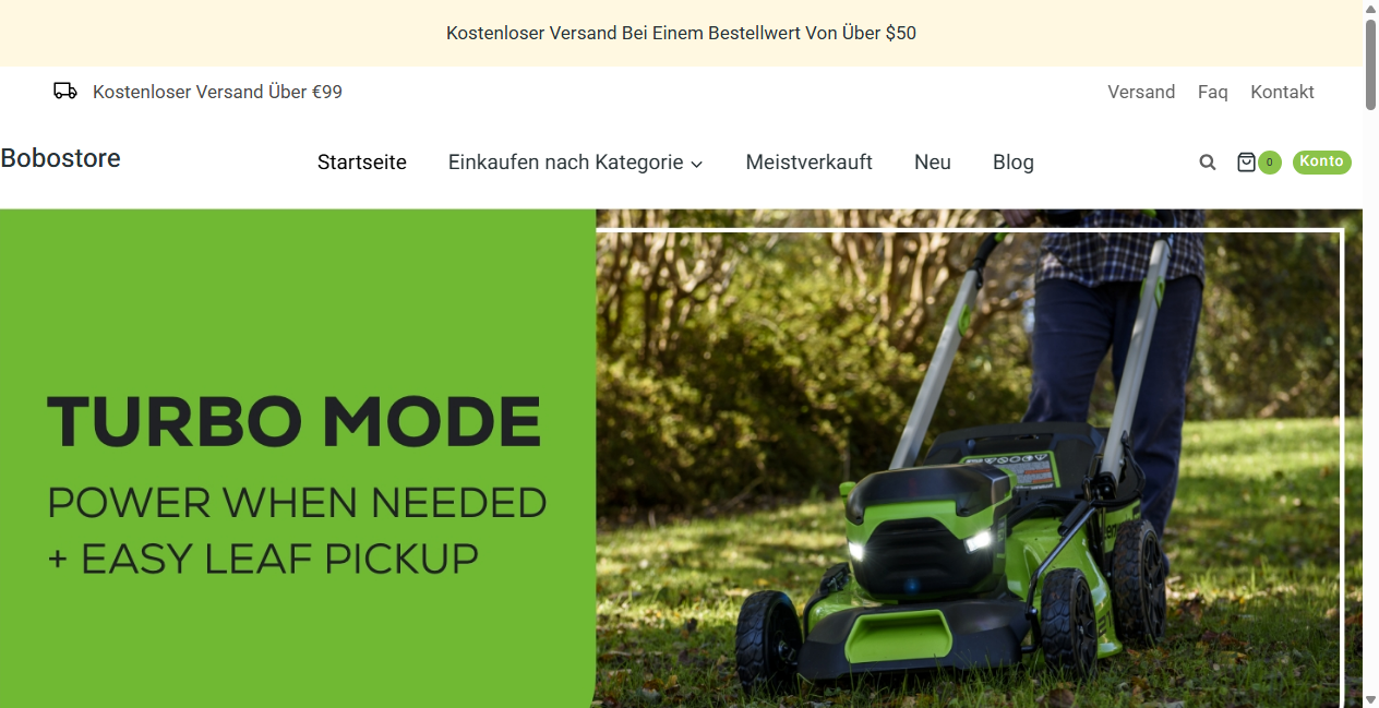 Screenshot von bobostore.de