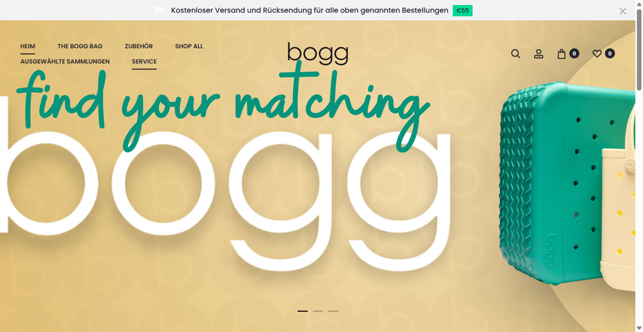 Screenshot von boggbags.de