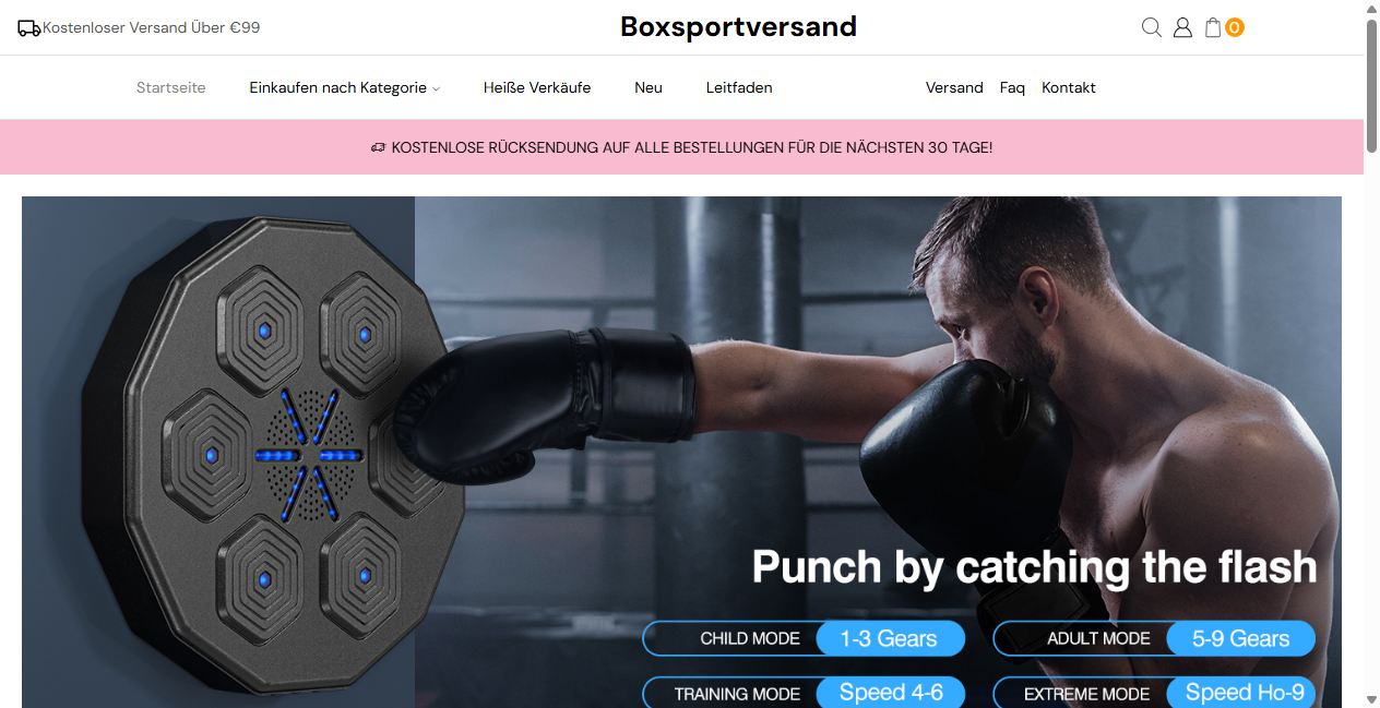 Screenshot von boxsportversand.de