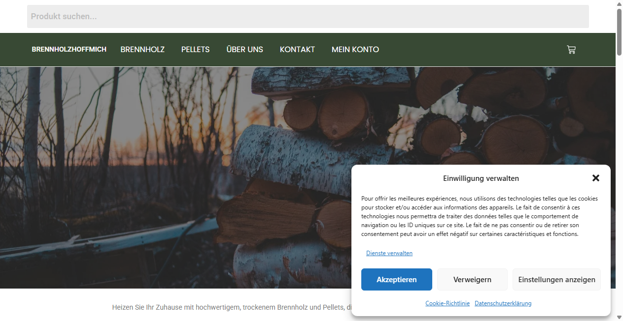 Screenshot von brennholzhoffmich.com