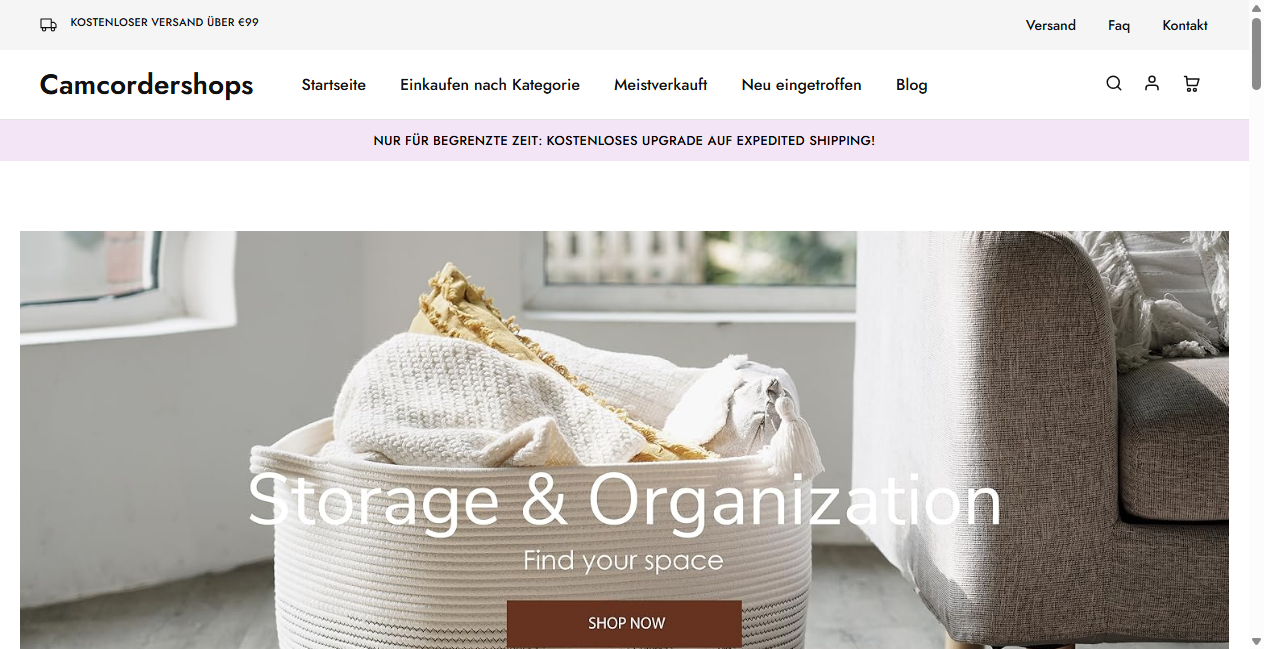 Screenshot von camcordershops.de