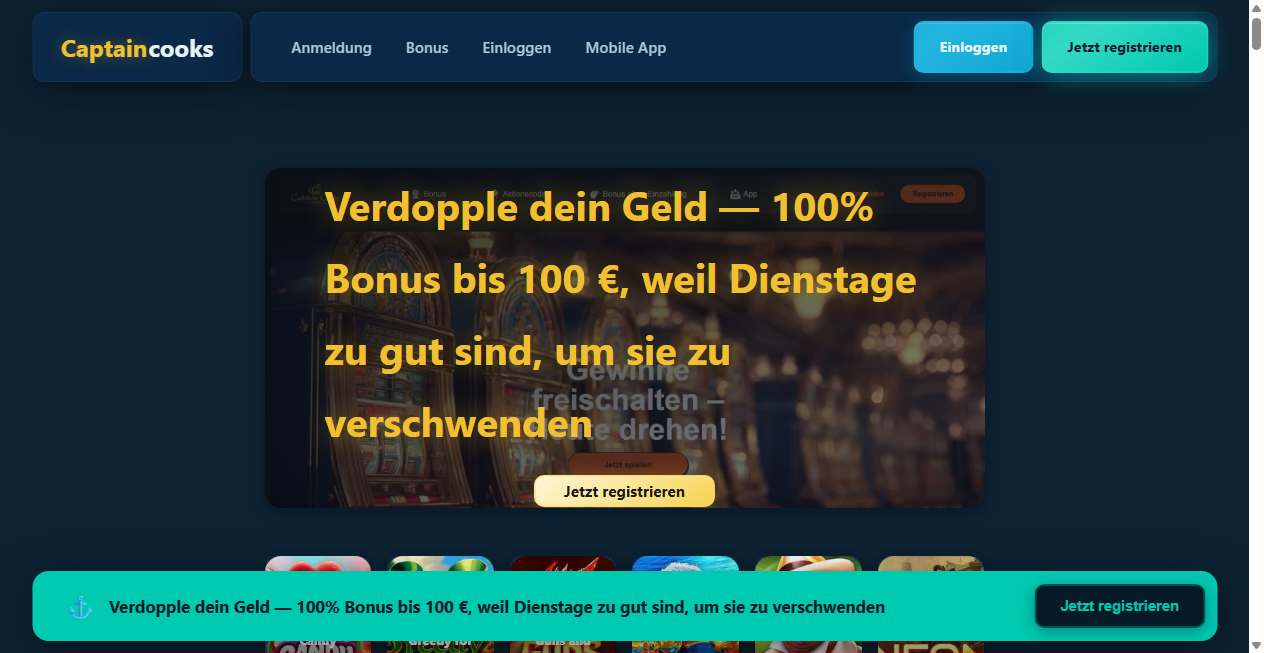 Bestätigte Warnung zu captaincookscasino-online.de (2026)