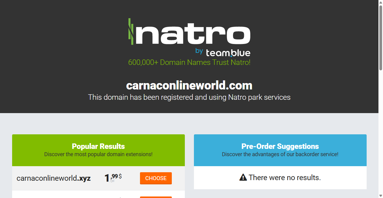 Screenshot von carnaconlineworld.com