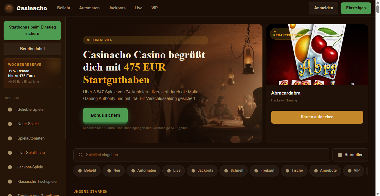 Bestätigte Warnung zu casinacho-online.de (2026)