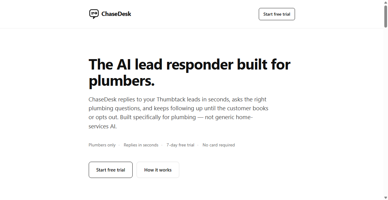 Screenshot von chasedesk.com