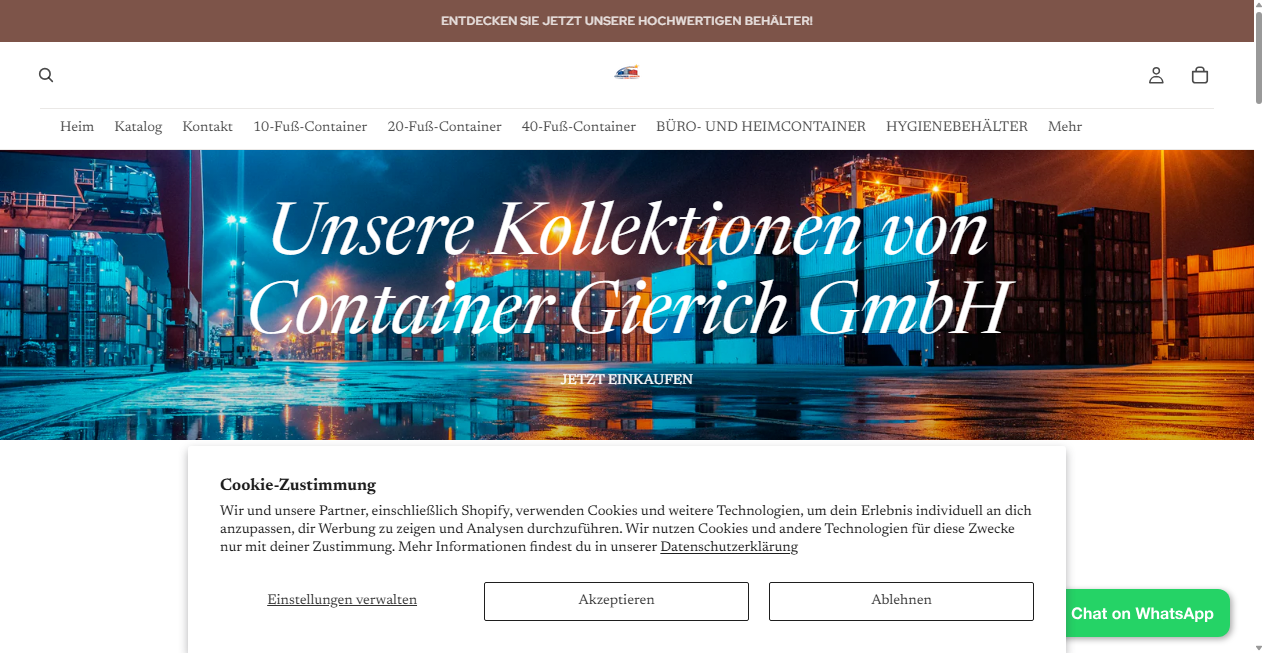 Screenshot von containergierichgmbh.de