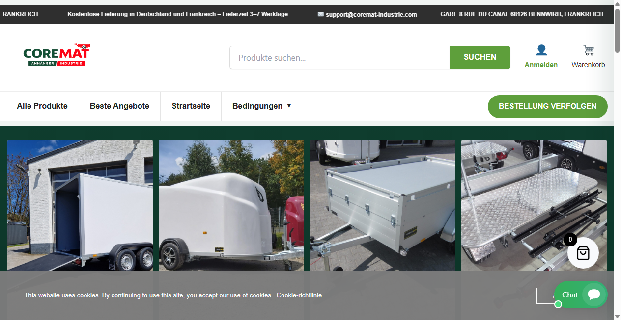 Screenshot von coremat-industrie.com
