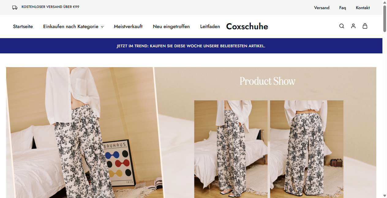 Screenshot von coxschuhe.de