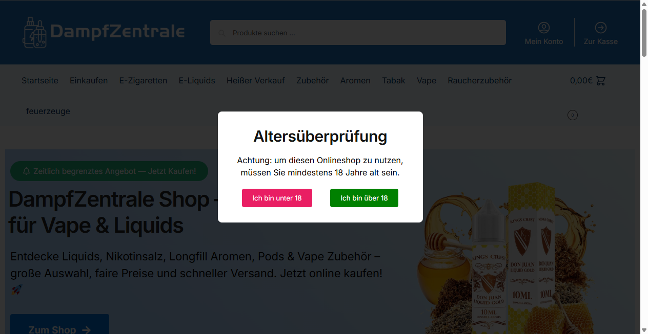 Fake Shop Warnung: dampfzentrale.com (2026)