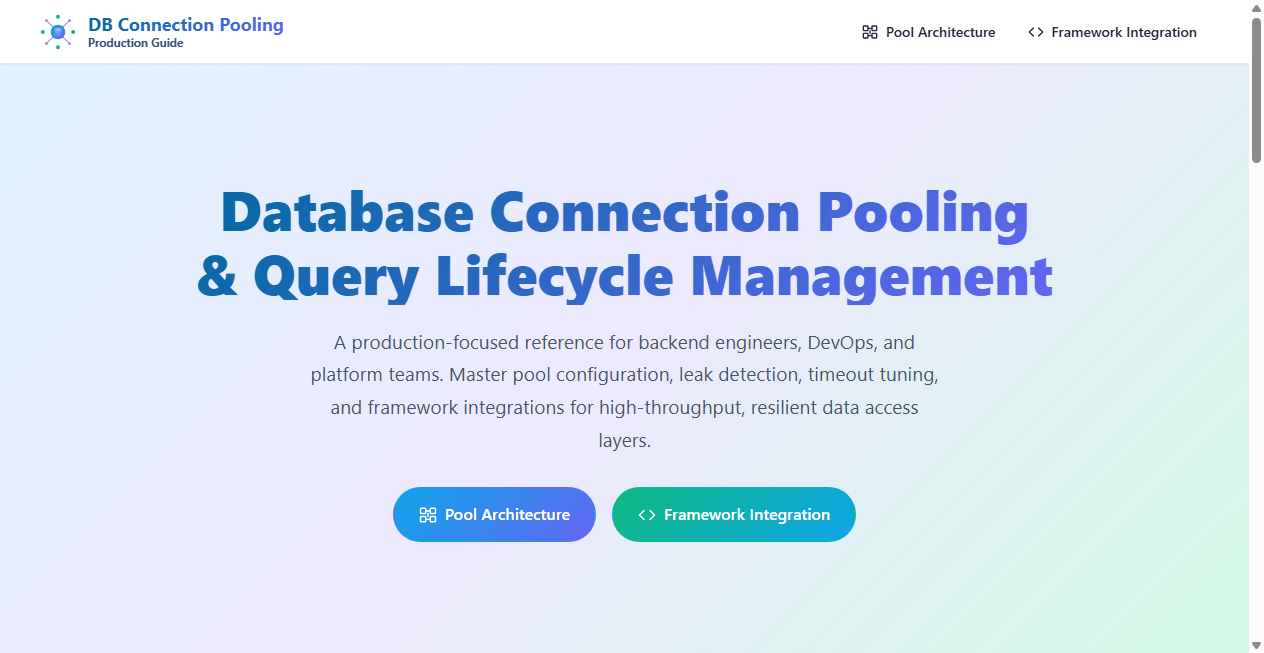 Screenshot von database-connection-pooling.com