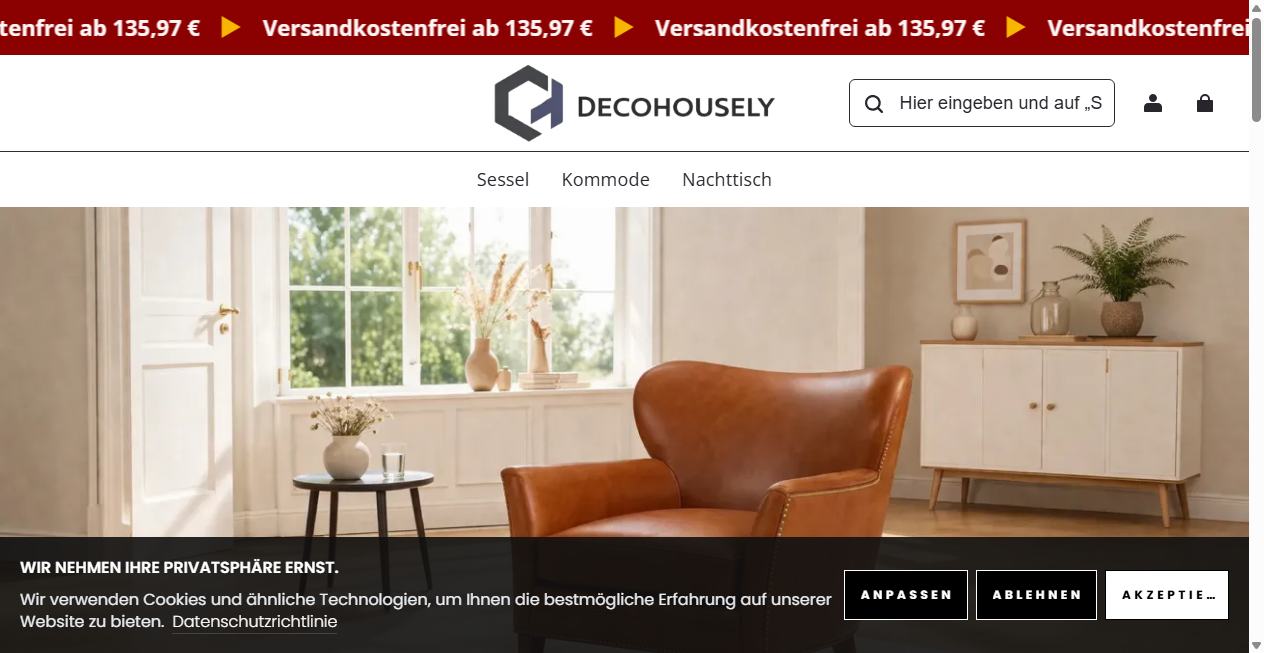 Screenshot von decohousely.com
