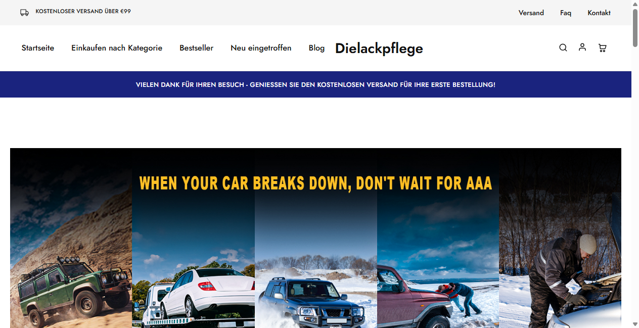 Screenshot von dielackpflege.de