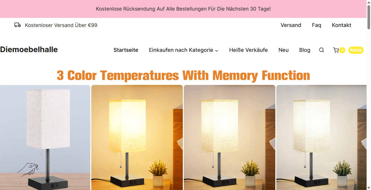 Screenshot von diemoebelhalle.de