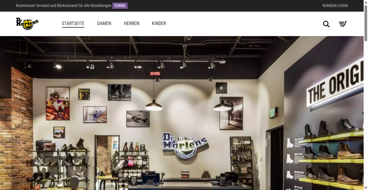 Screenshot von drmartensboots.co.at