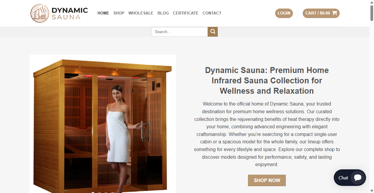 Screenshot von dynamicsauna.com