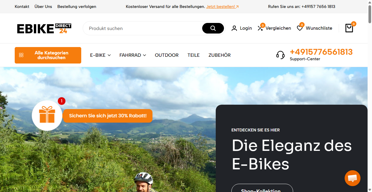 Screenshot von ebike-direct24.de