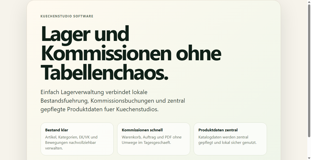 Screenshot von einfachlagerverwaltung.de