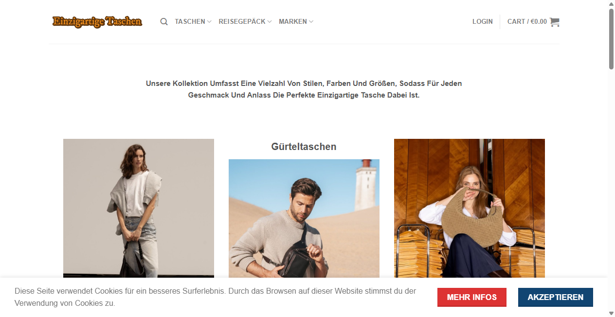 Screenshot von einzigartigetaschen.com