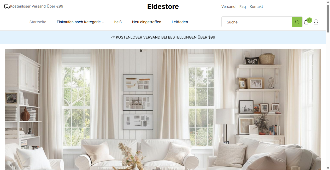 Screenshot von eldestore.de