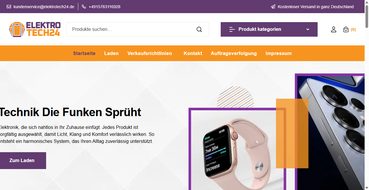 Screenshot von elektrotech24.de