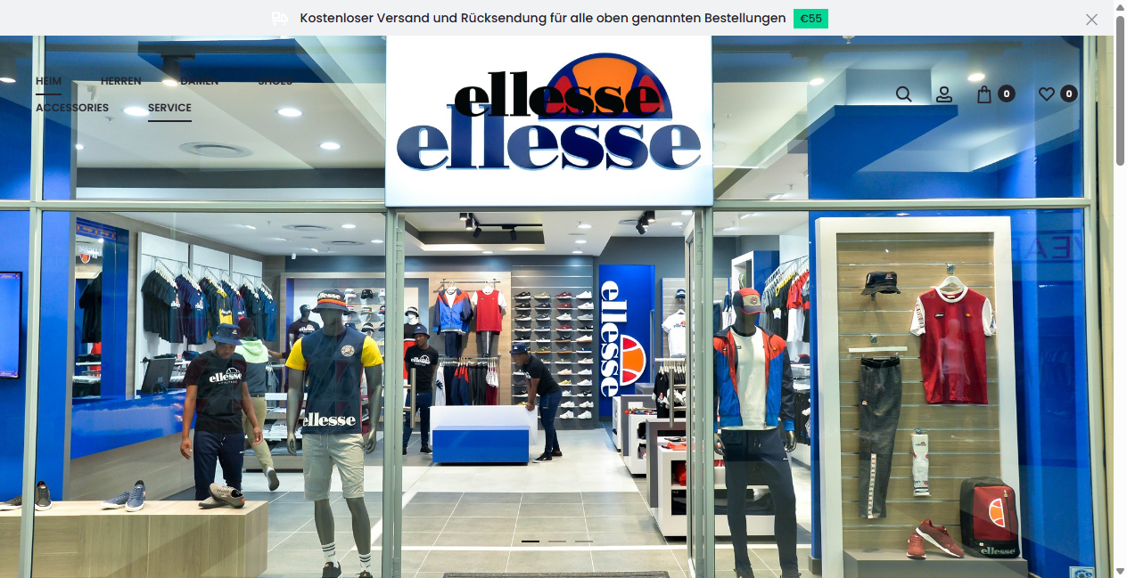 Screenshot von ellesses.de