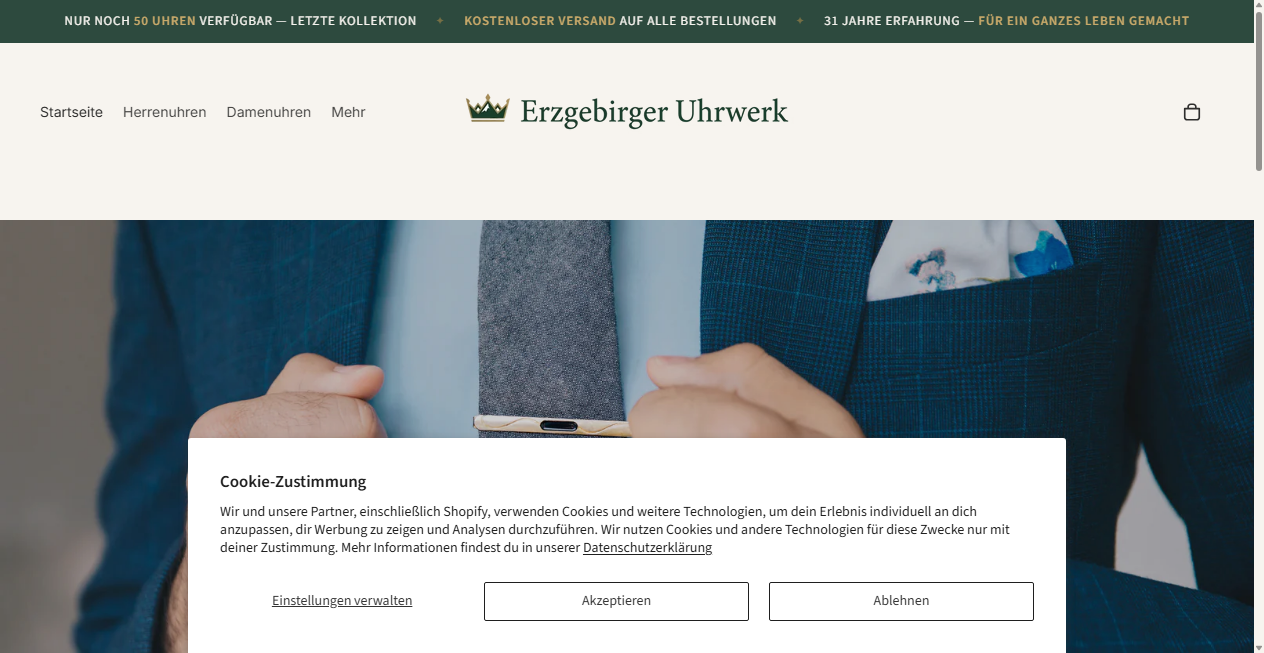 Screenshot von erzgebirger-uhrwerk.com