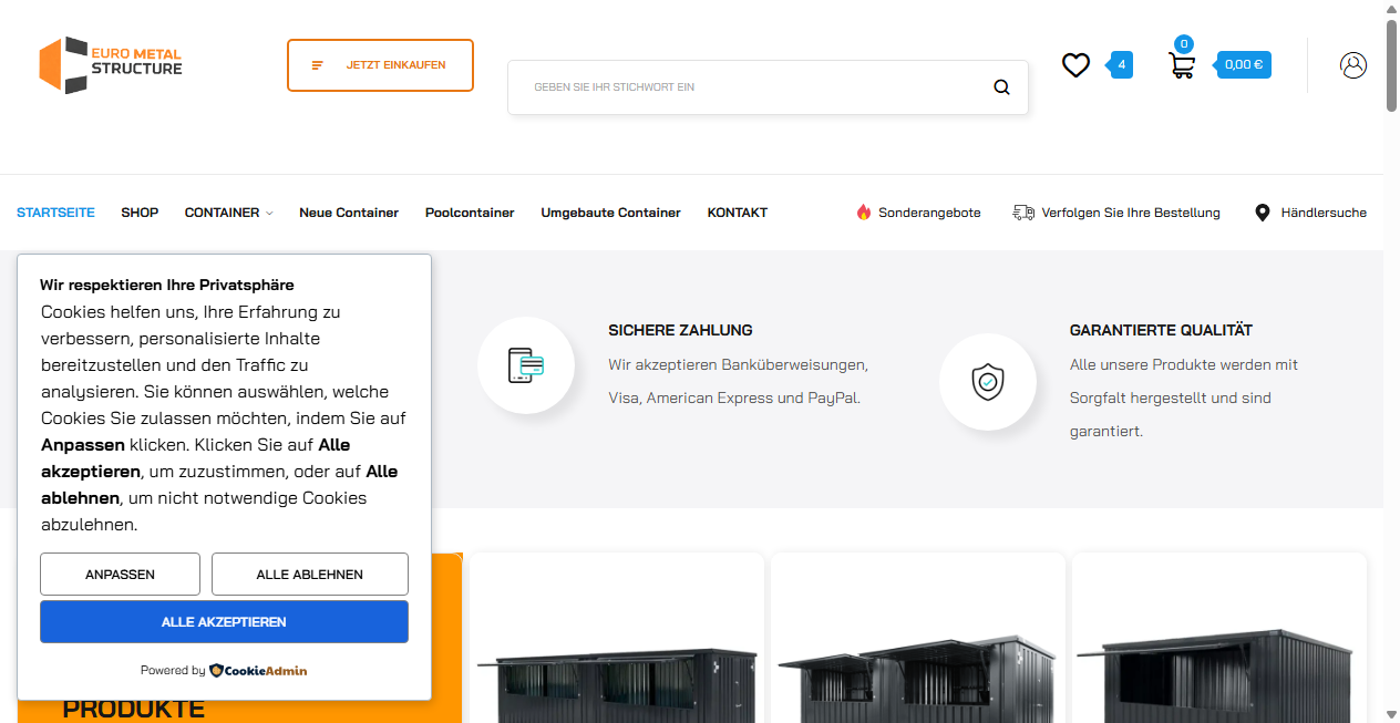 Screenshot von eurometal-structure.com