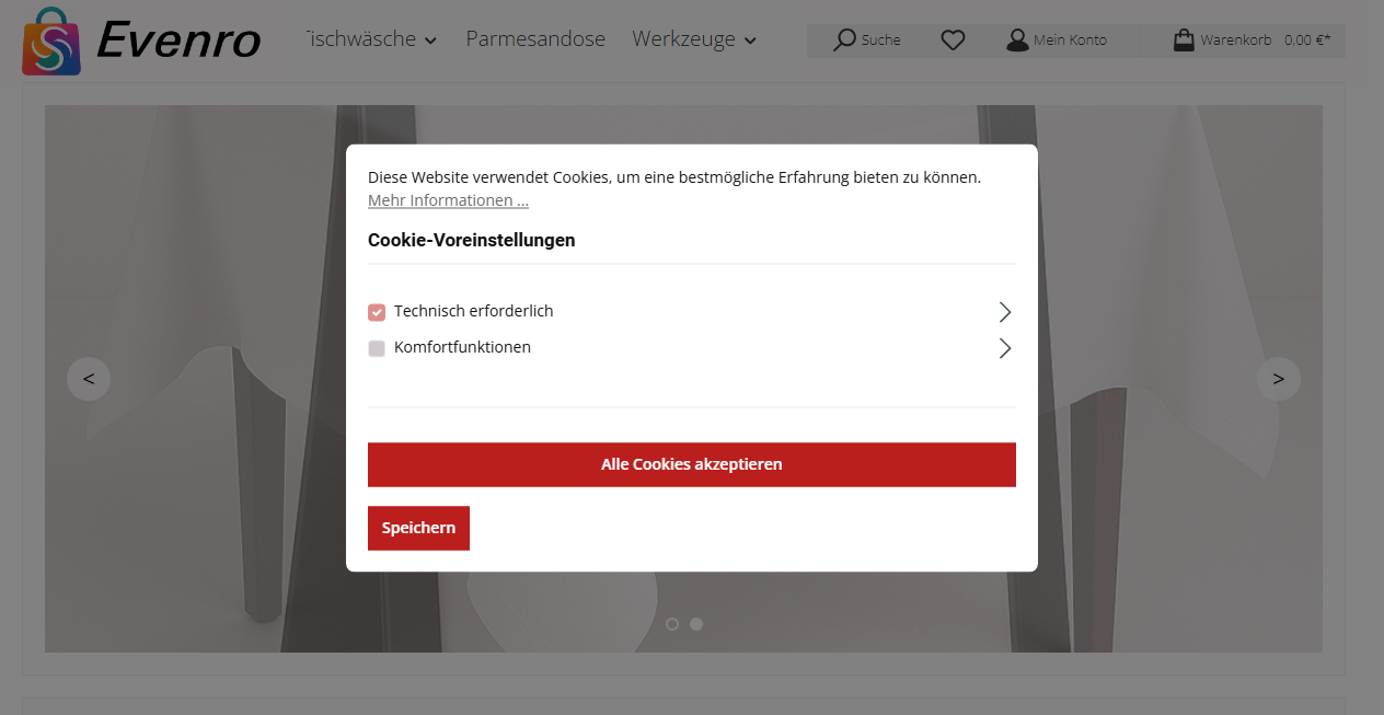 Screenshot von evenro.de