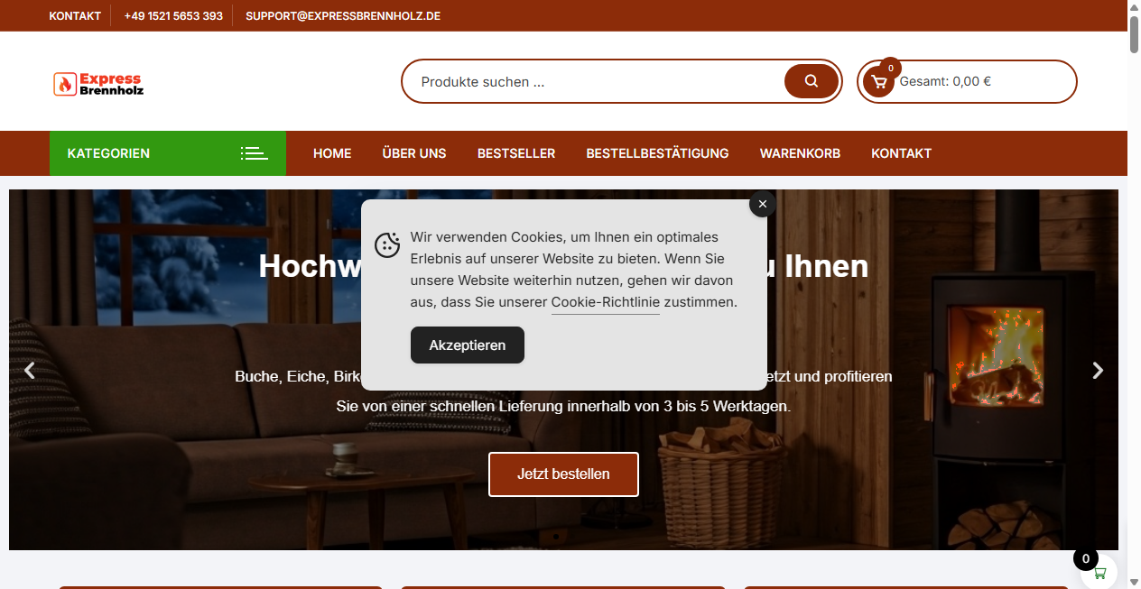 Screenshot von expressbrennholz.de