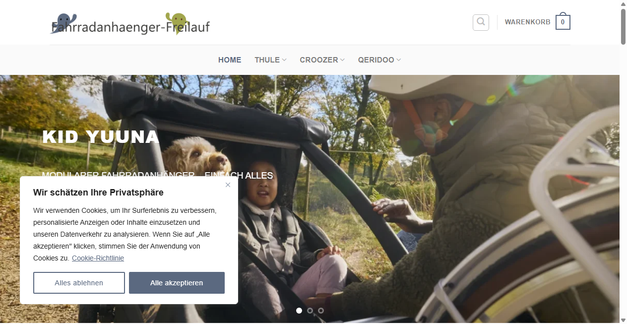 Screenshot von fahrradanhaenger-freilauf.de