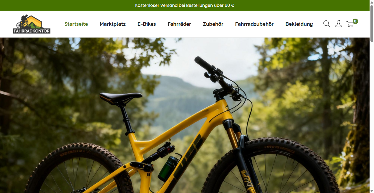 Screenshot von fahrradkontor.com