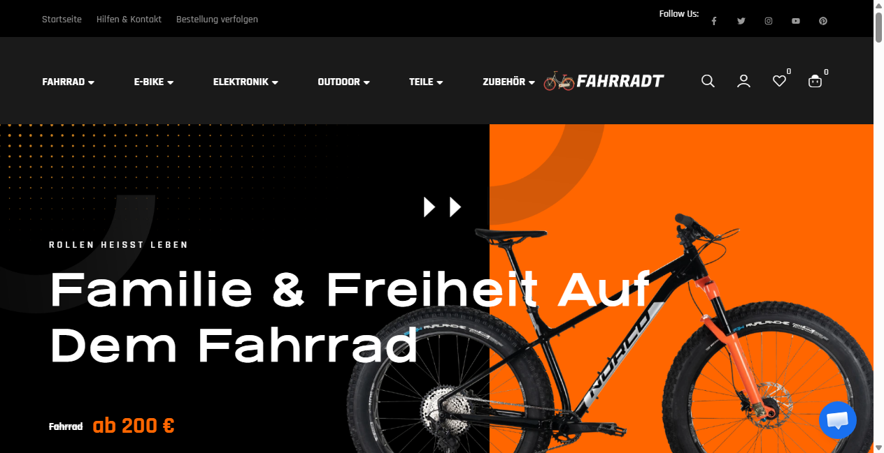 Screenshot von fahrradt.de