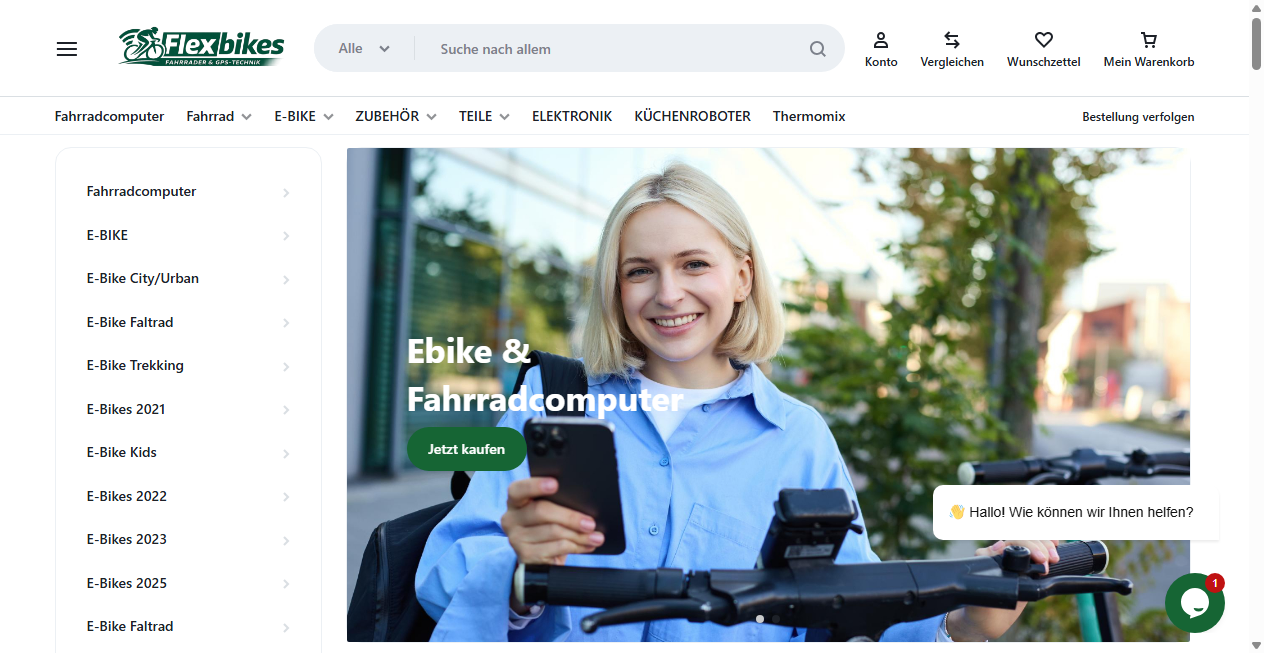 Screenshot von flexbikes.de