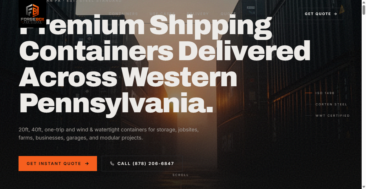 Screenshot von forgeboxcontainers.com